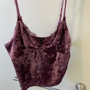crushed velvet crop top